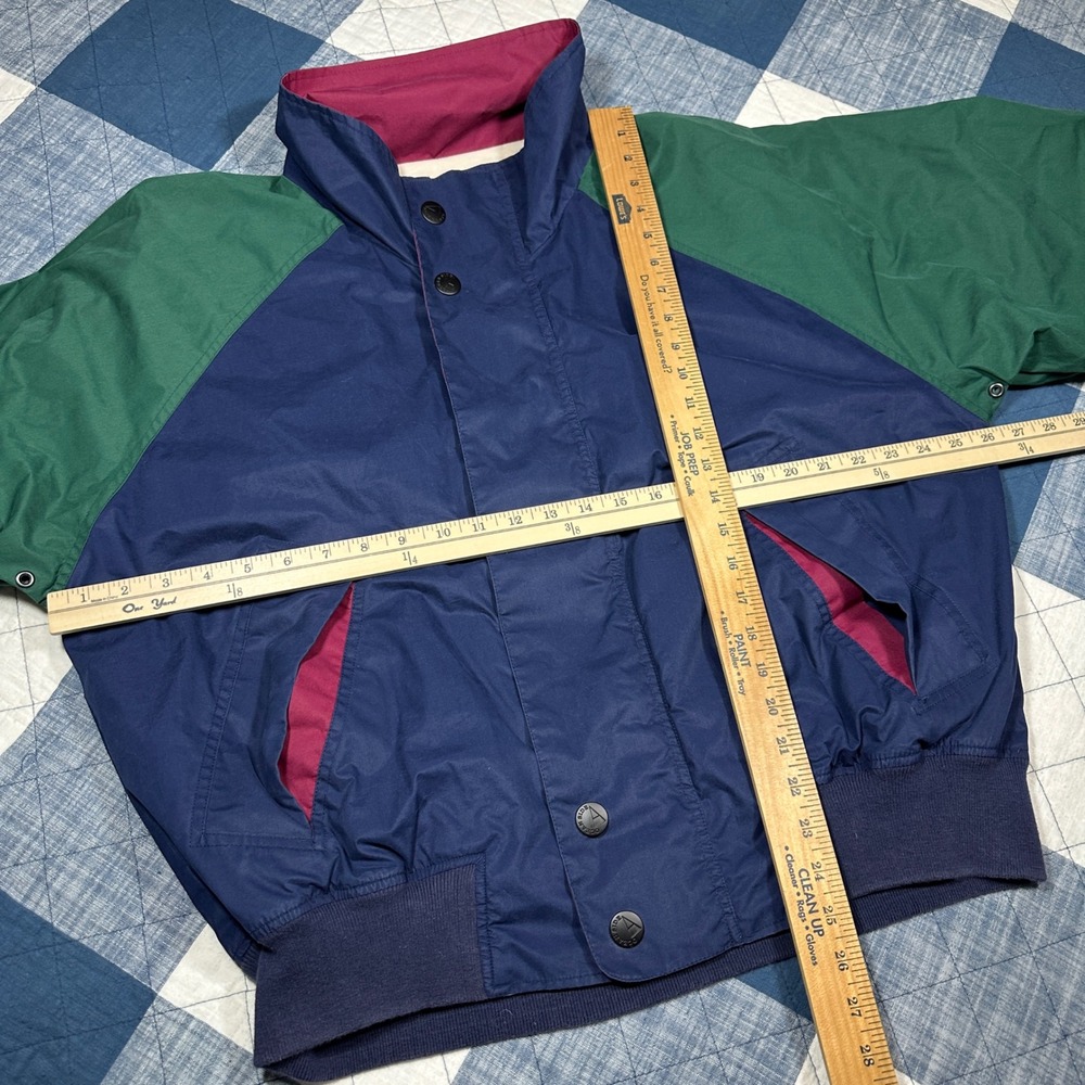 Vintage Oceanside US-55 Sailing Jacket Colorblock Windbreaker Navy Green Large - Picture 5 of 10
